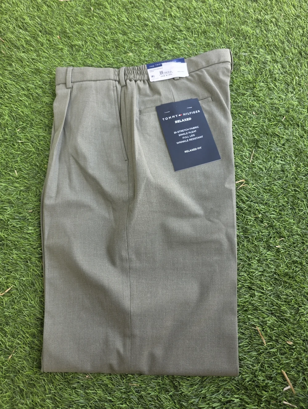 Tommy Hilfiger Mens Dress Pants 34x30 Stretch NWT Sage $95 MRSP Career